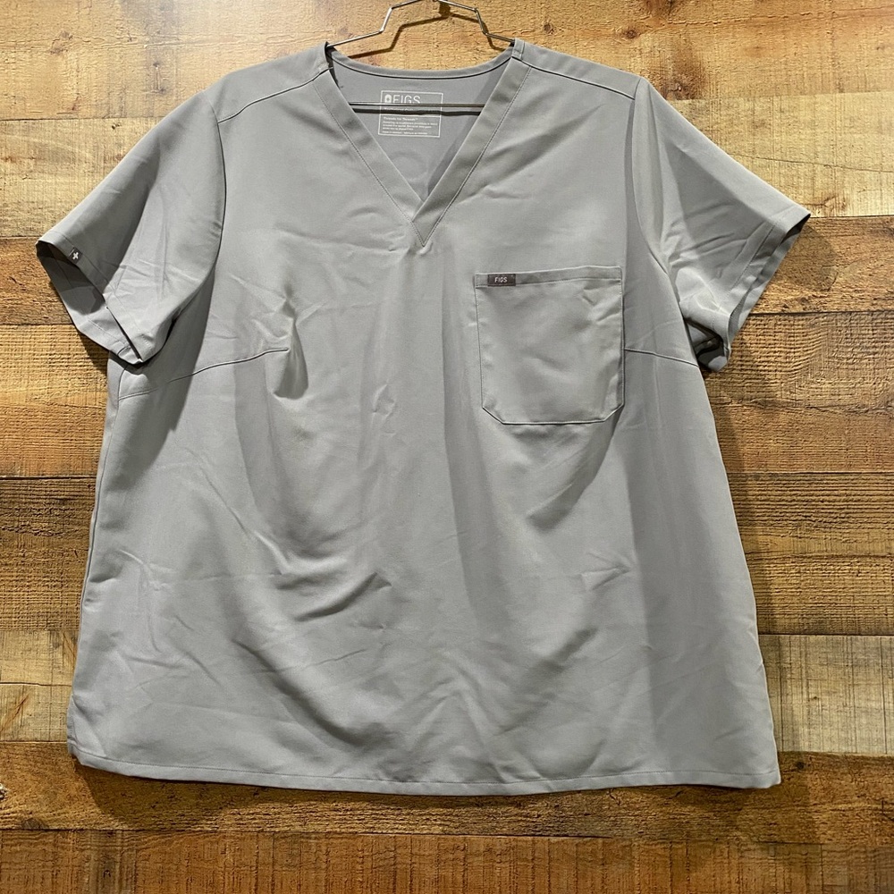 Figs Technical Collection Gray Scrub Top Size 4XL